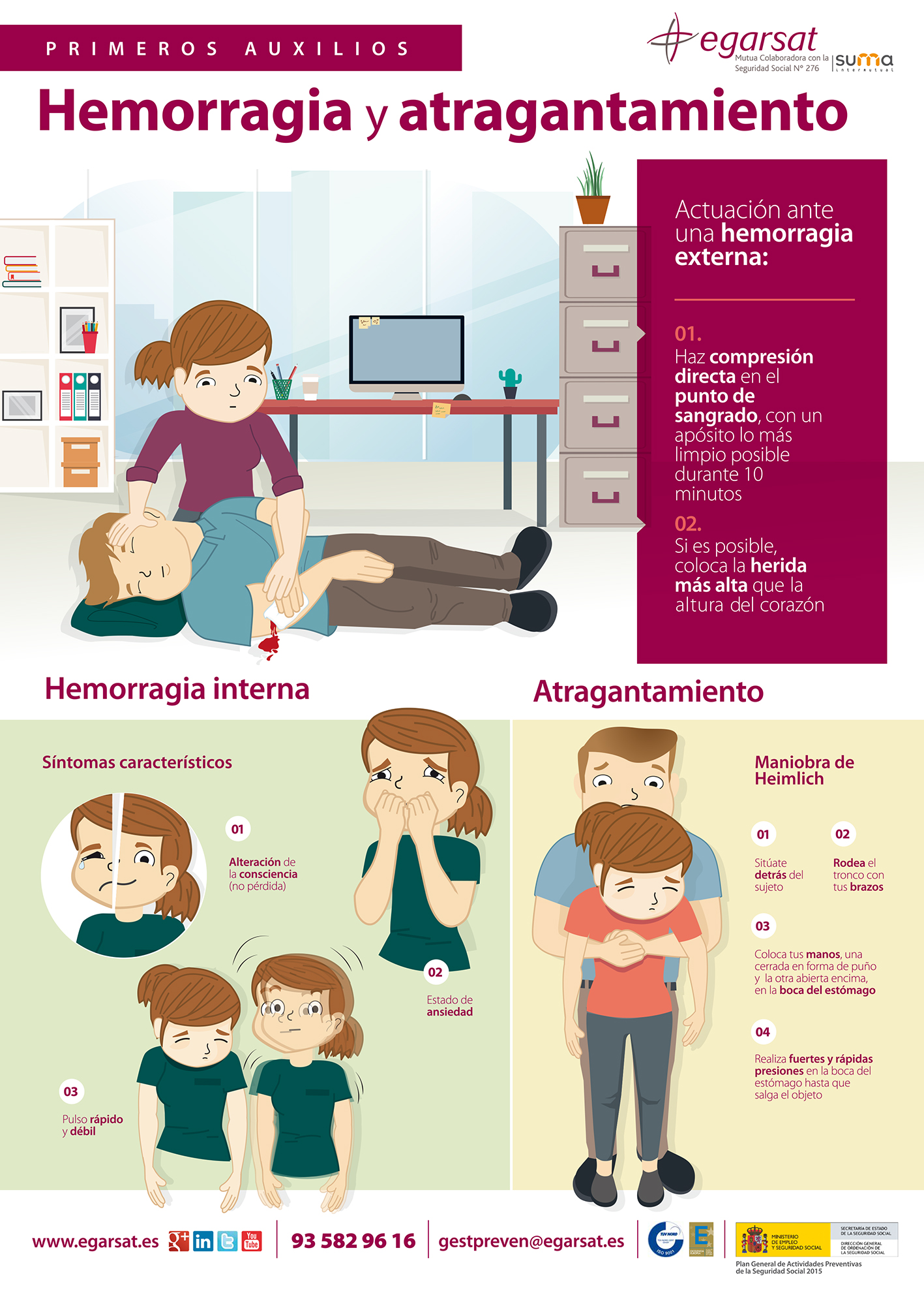 Primeros auxilios hemorragia y atragantamiento Egarsat